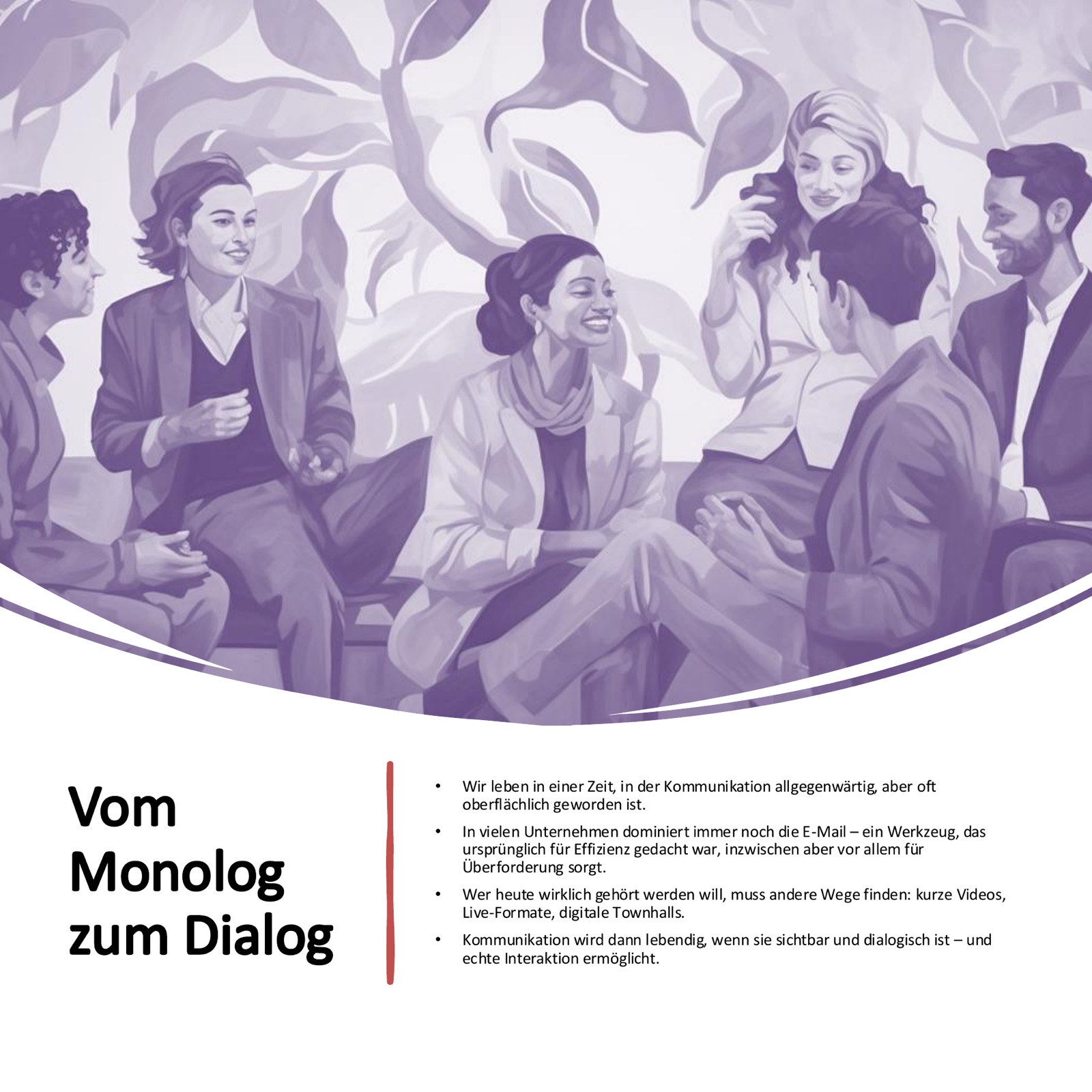 Vom Monolog zum Dialog: Kommunikation lebendig und dialogisch gestalten – kurze Videos, Live-Formate, digitale Townhalls