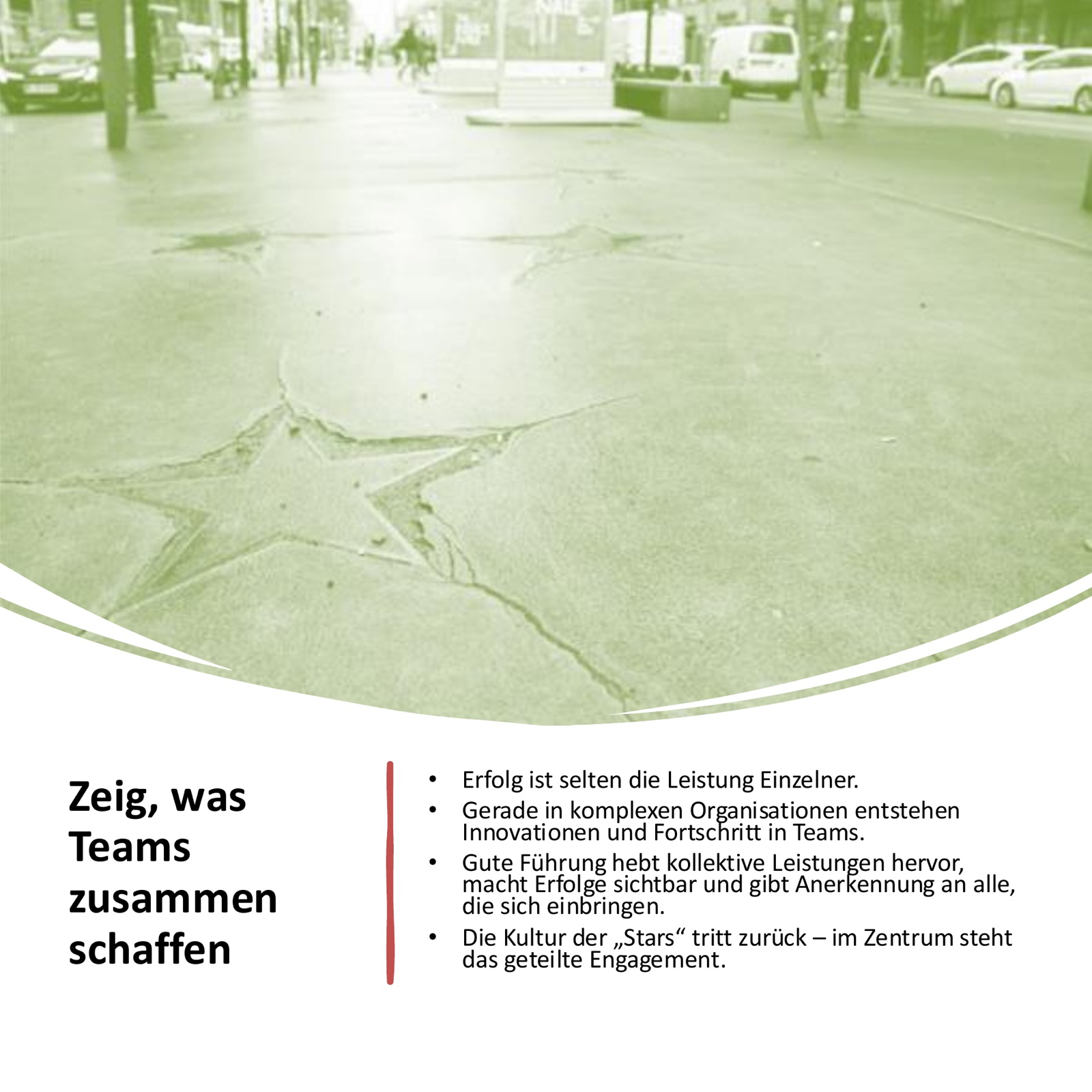 Zeig, was Teams zusammen schaffen: gute Führung macht kollektive Leistungen sichtbar – im Zentrum steht das geteilte Engagement