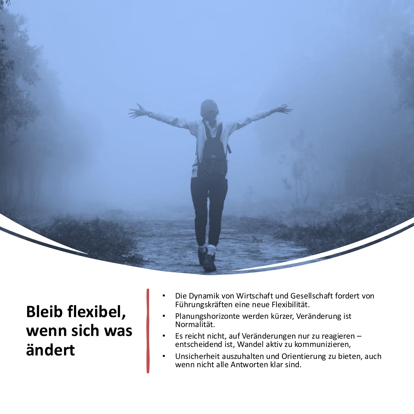 Bleib flexibel, wenn sich was ändert: Wandel aktiv kommunizieren und Orientierung bieten, auch wenn nicht alle Antworten klar sind
