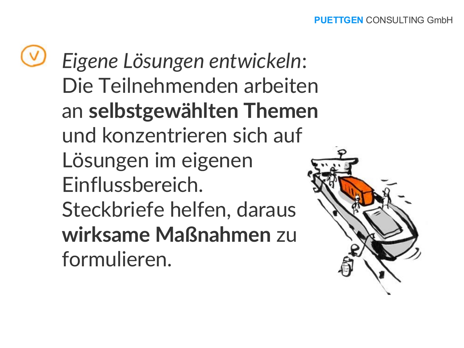 Schritt 5 – Eigene Lösungen entwickeln: Arbeit an selbstgewählten Themen im eigenen Einflussbereich, Steckbriefe für wirksame Maßnahmen